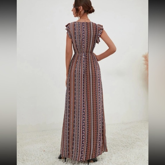ALL OVER PRINT LONG DRESS - Picture 2 of 4